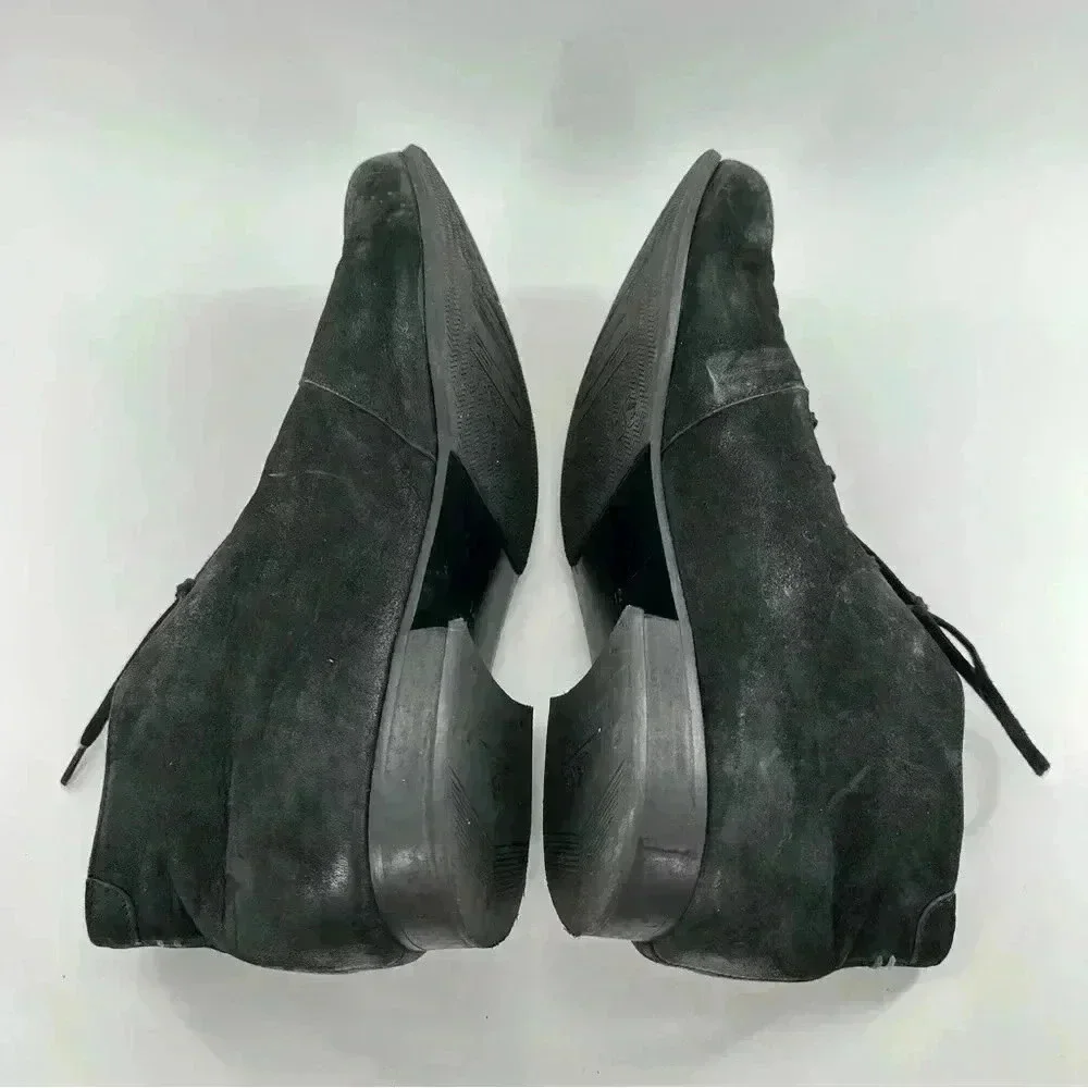 John Fluevog mens chukka boots size 12 black nubuck leather hipster grunge punk